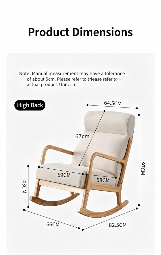High Back Scandinavian Modern Rocking Chair