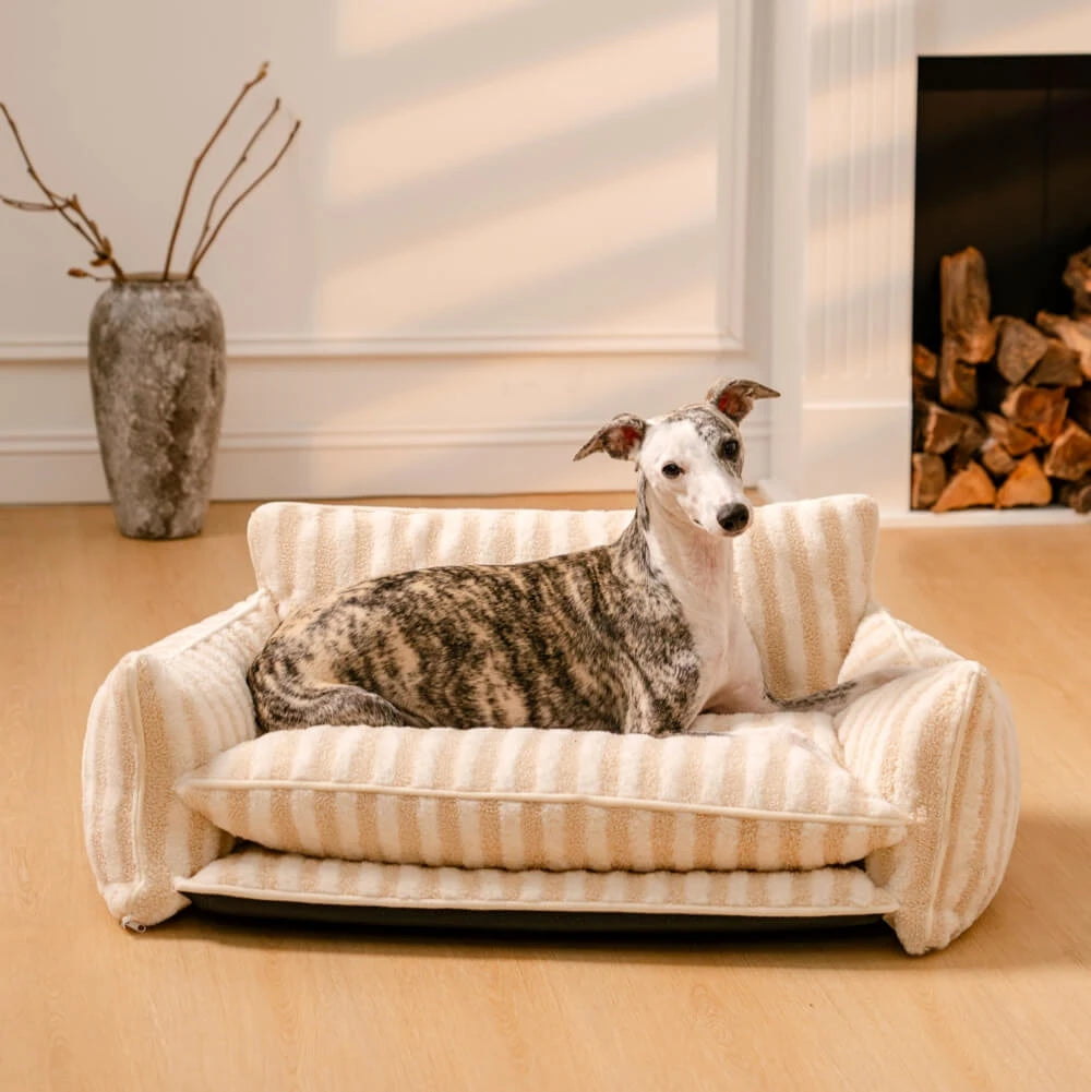 Pet Seat Luxury Striped Faux Lambswool