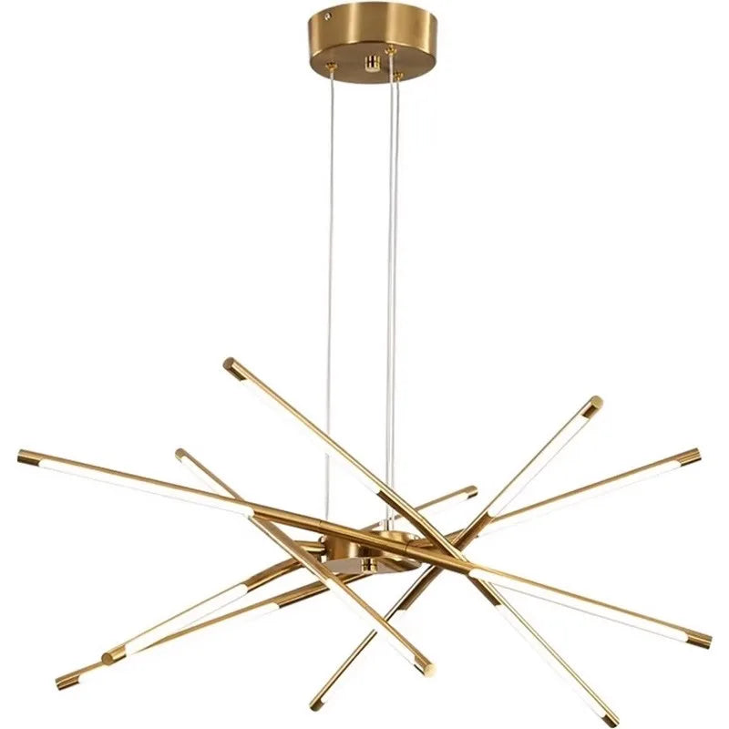 Minimalist Lines Iron Chandelier Nordic Long Strip