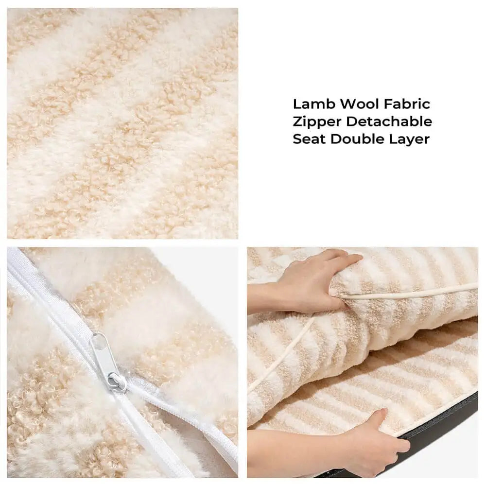 Pet Seat Luxury Striped Faux Lambswool