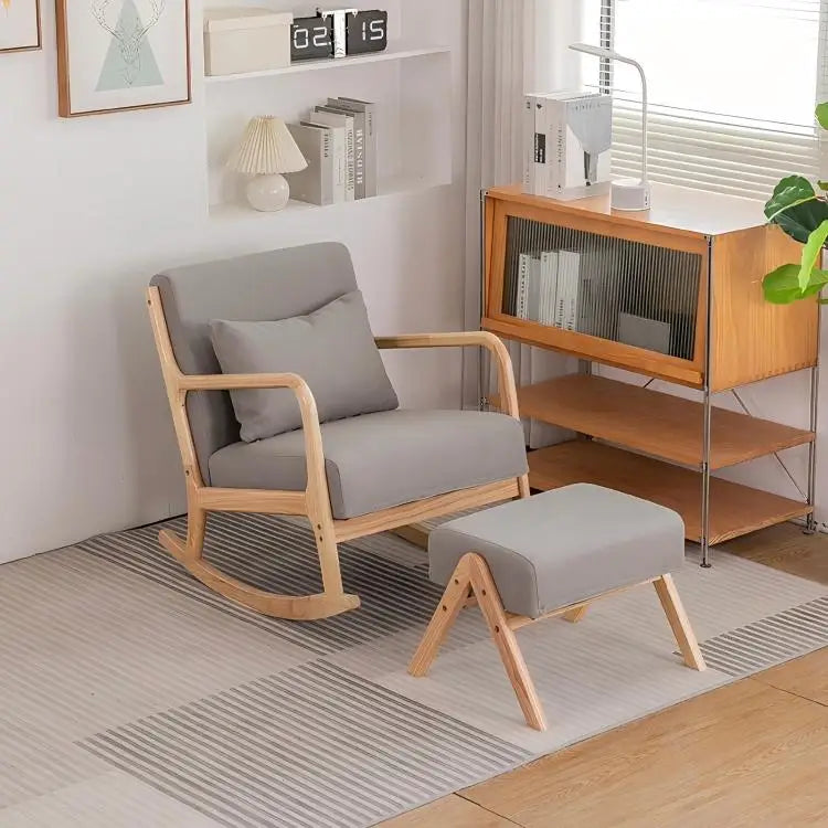 High Back Scandinavian Modern Rocking Chair