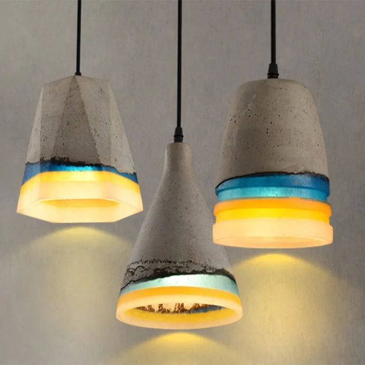Nordic Simple Restaurant Shop Cafe Cement LED Chandelier