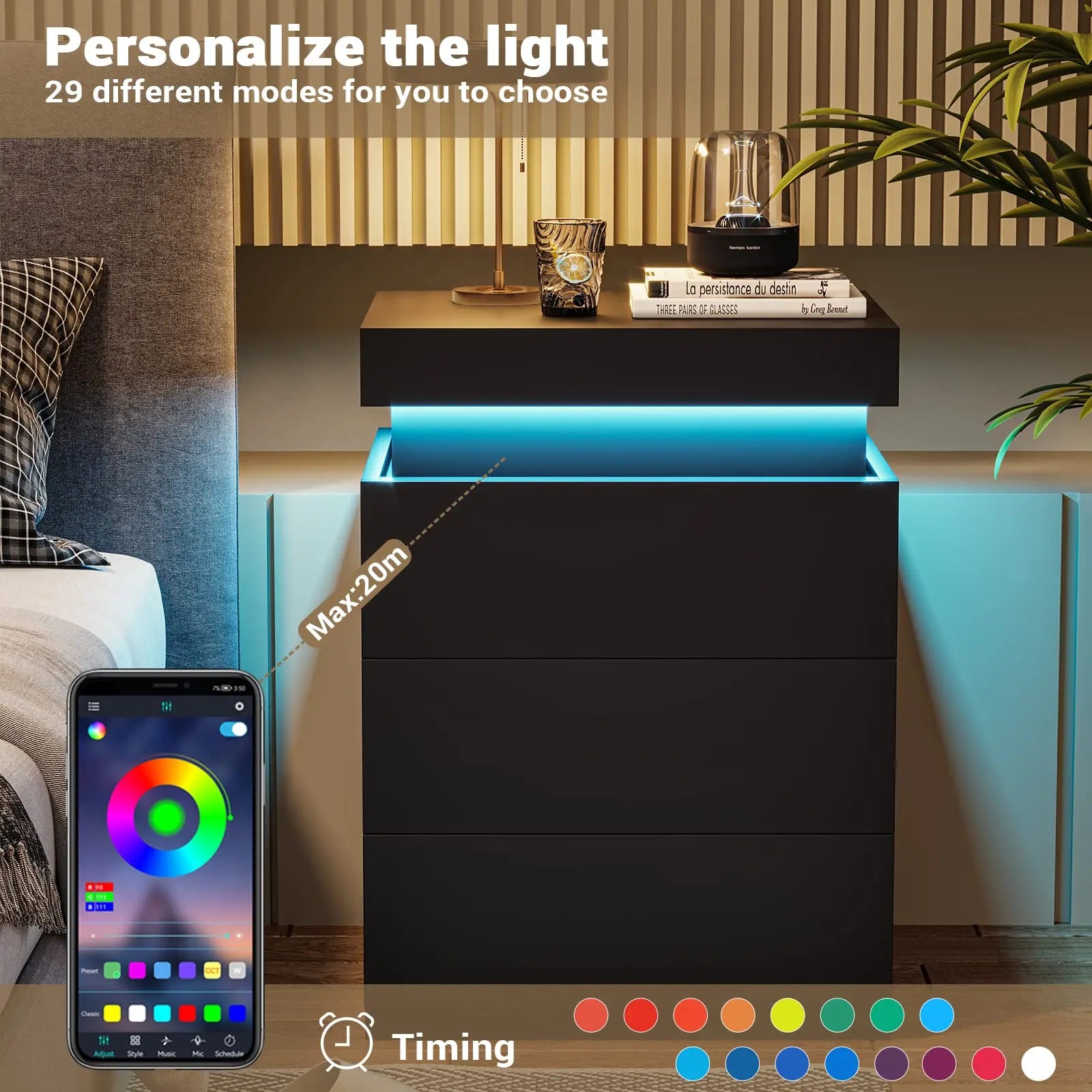 Nordic Modern Night Table LED Light