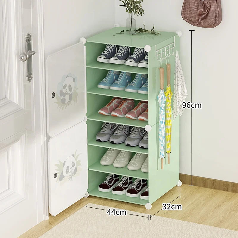 Ultra-Thin White Door Modern Multi-Layer Resin Shoe Cabinet