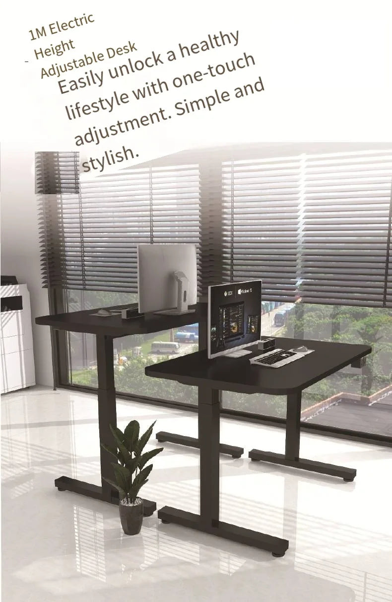 Computer Desk Adjustable Oak Wood