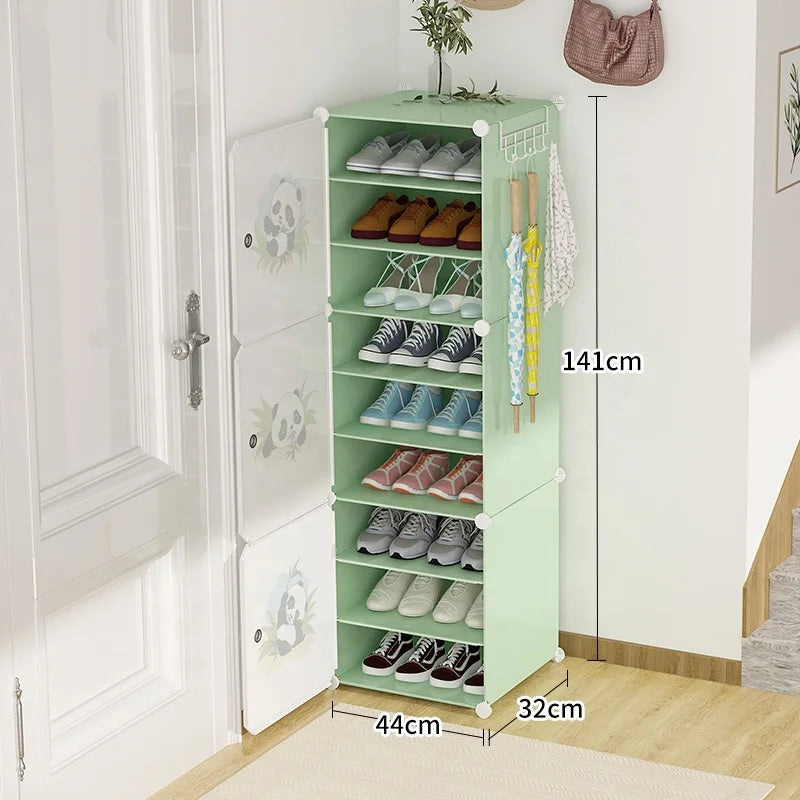 Ultra-Thin White Door Modern Multi-Layer Resin Shoe Cabinet