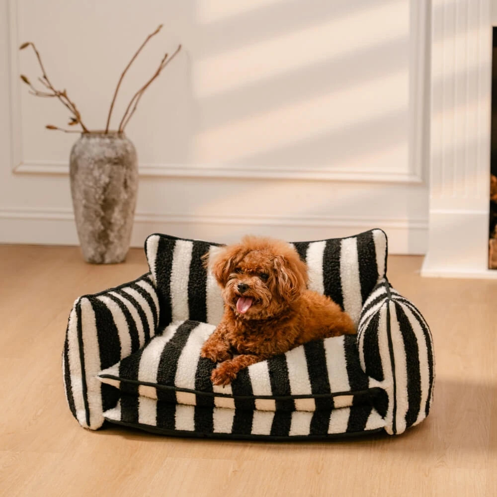 Pet Seat Luxury Striped Faux Lambswool