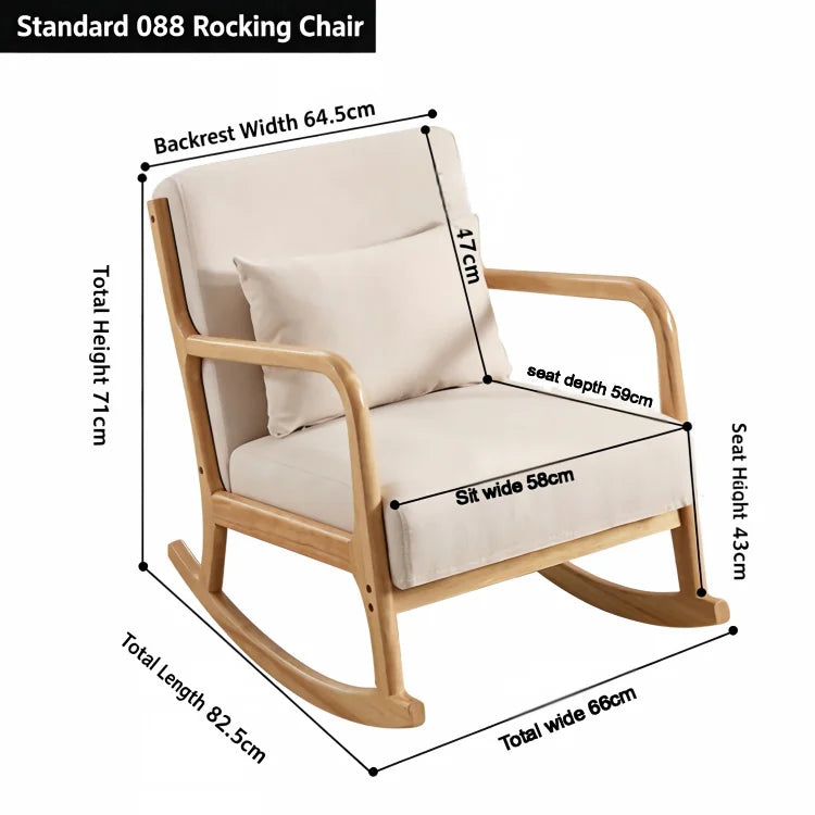 High Back Scandinavian Modern Rocking Chair