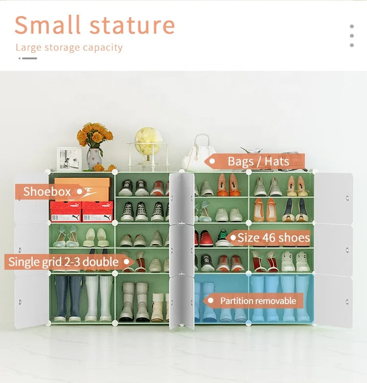 Ultra-Thin White Door Modern Multi-Layer Resin Shoe Cabinet