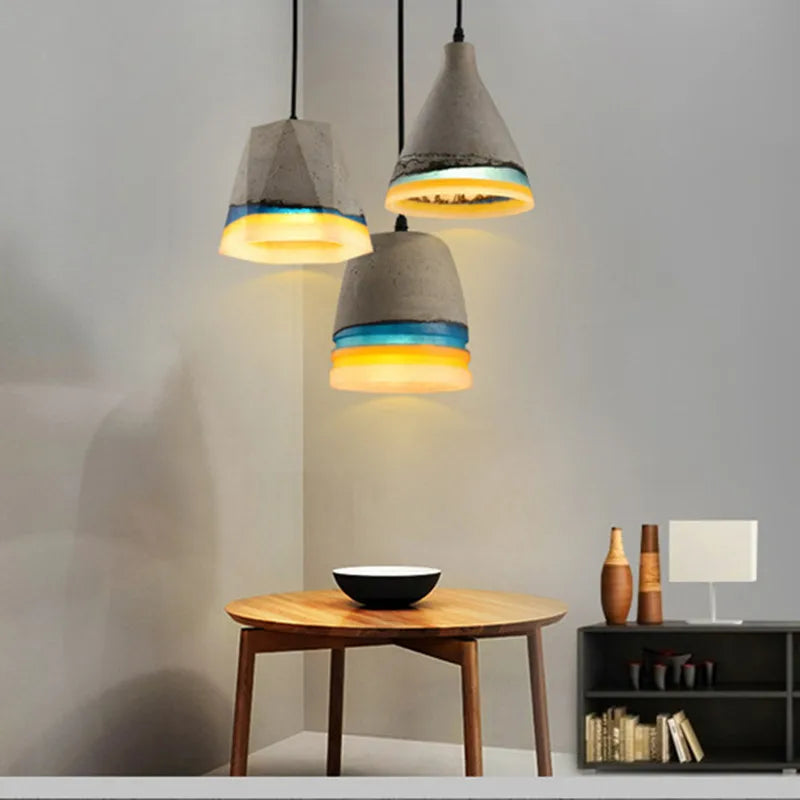 Nordic Simple Restaurant Shop Cafe Cement LED Chandelier