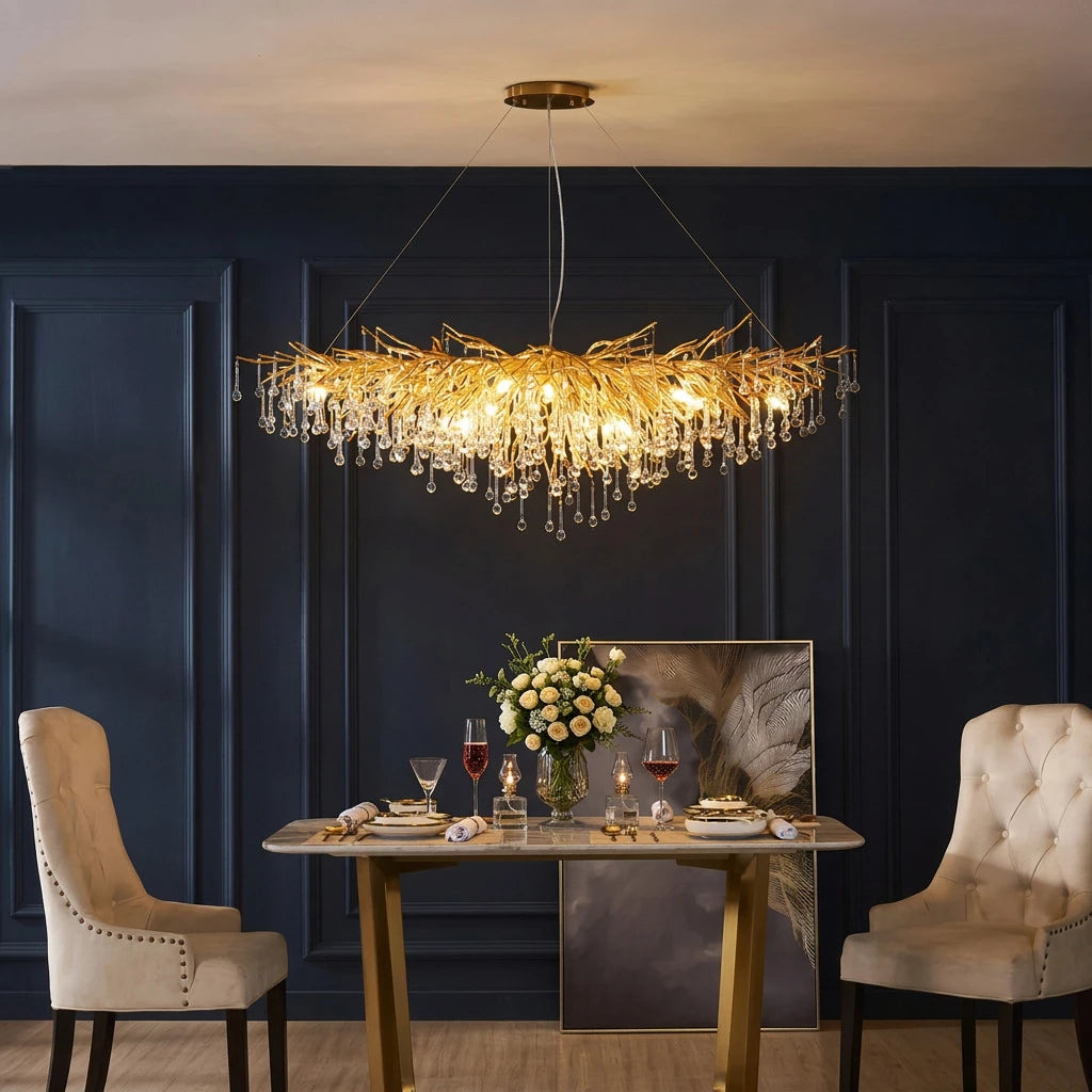 HFBH-5121-10 Kristallen Kroonluchter Aluminium Takken Goud