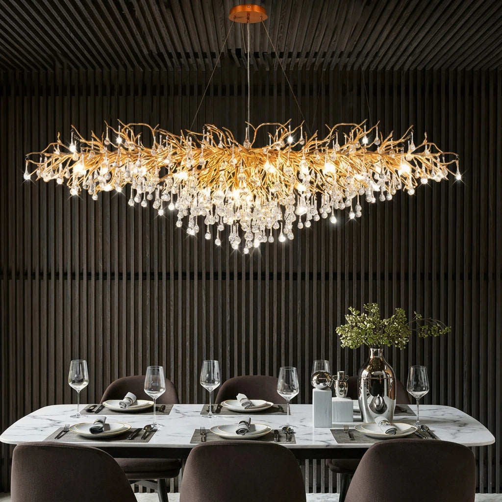 HFBH-5121-10 Kristallen Kroonluchter Aluminium Takken Goud