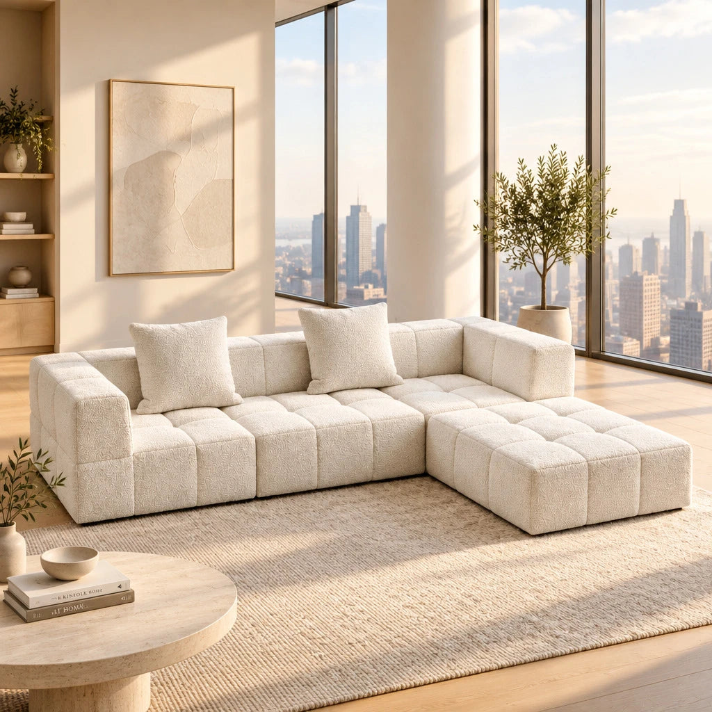 Modulaire Hoekbank Y-121 Teddy Stof 270 x 100 x 64 cm