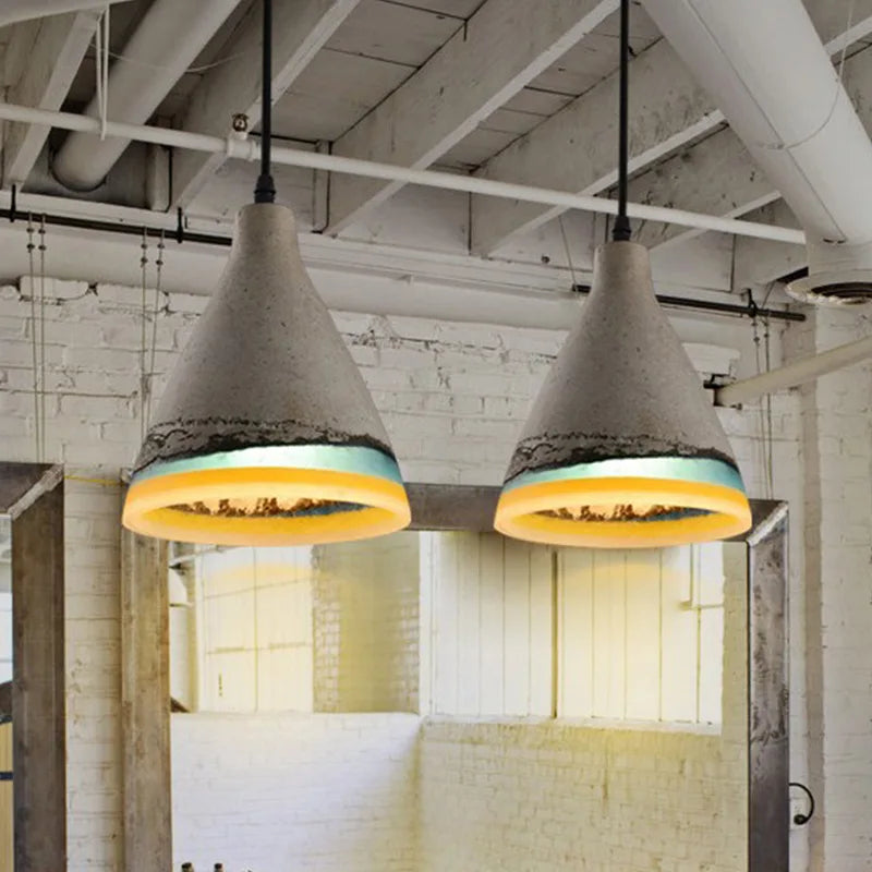Nordic Simple Restaurant Shop Cafe Cement LED Chandelier