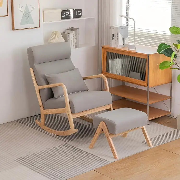 High Back Scandinavian Modern Rocking Chair