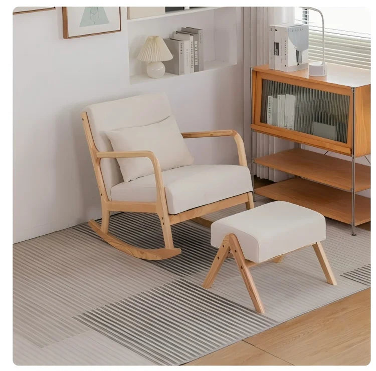 High Back Scandinavian Modern Rocking Chair