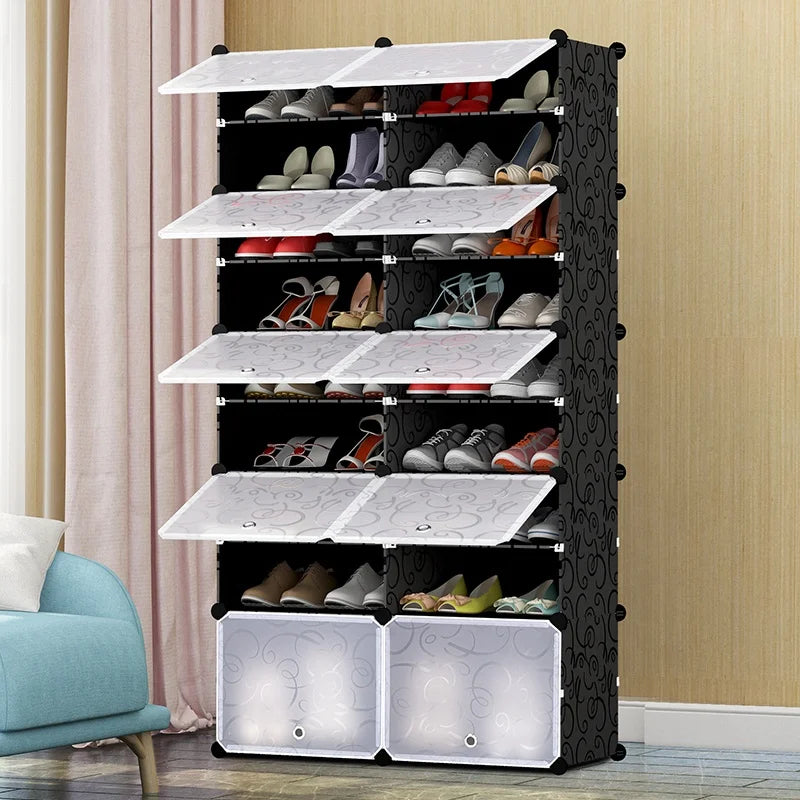 Multi-Tier Extendable Foldable Plastic Shoe Rack