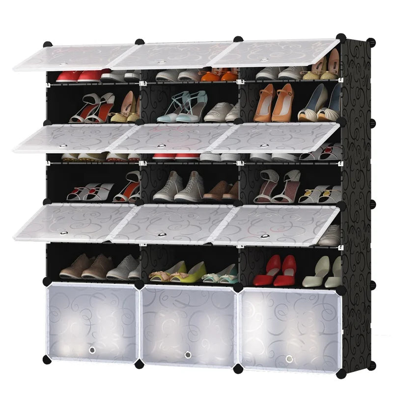 Multi-Tier Extendable Foldable Plastic Shoe Rack