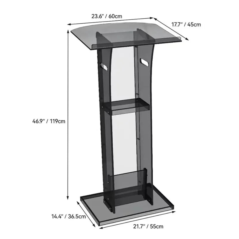 Customizable Black Acrylic Lecture Desk Modern Design