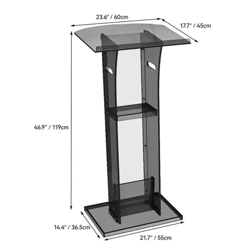 Customizable Black Acrylic Lecture Desk Modern Design
