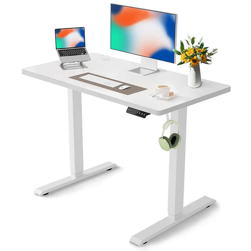 Computer Desk Adjustable Oak Wood