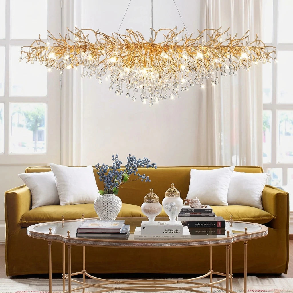 HFBH-5121-10 Kristallen Kroonluchter Aluminium Takken Goud