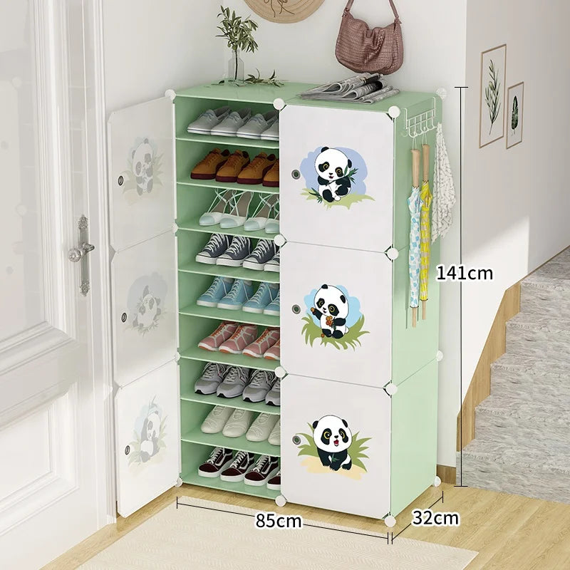 Ultra-Thin White Door Modern Multi-Layer Resin Shoe Cabinet