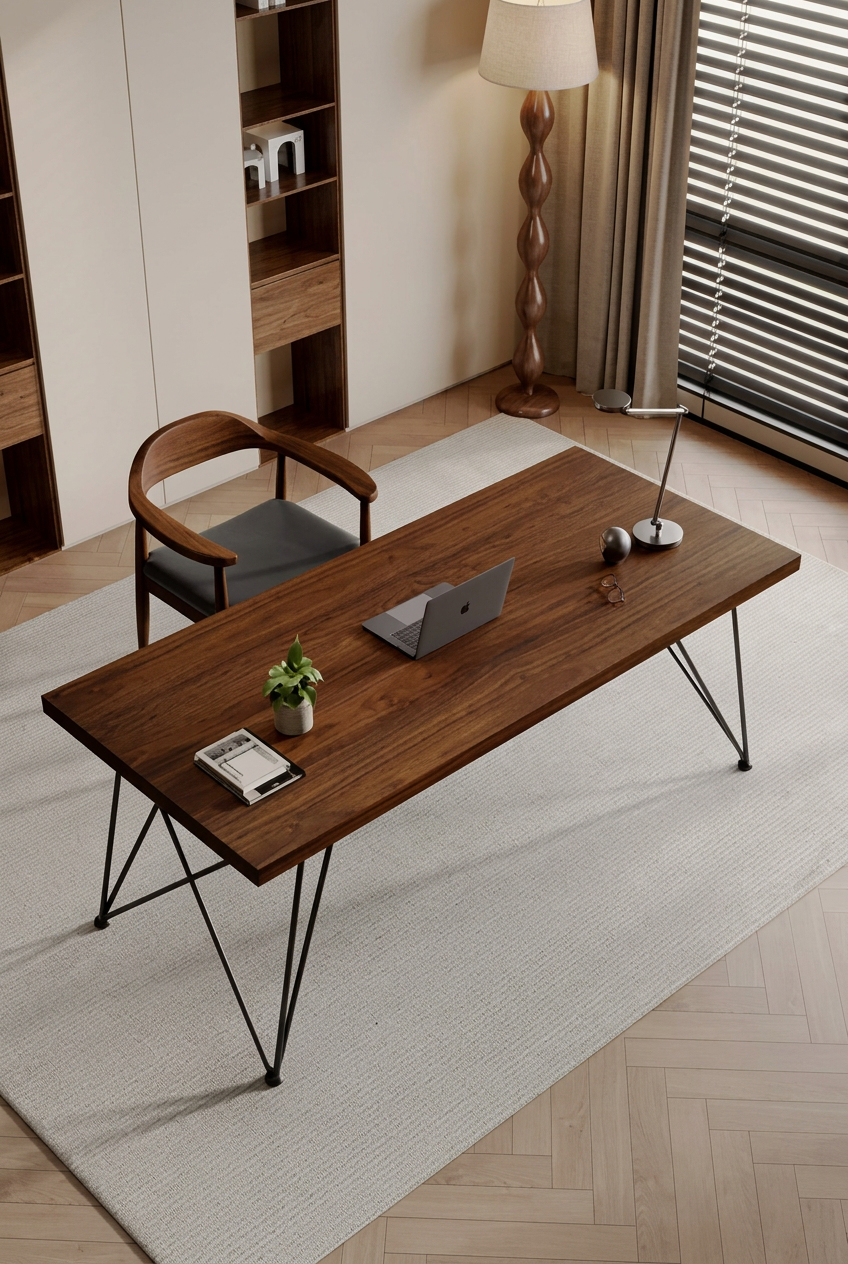 Solid Wood Large Study Desk