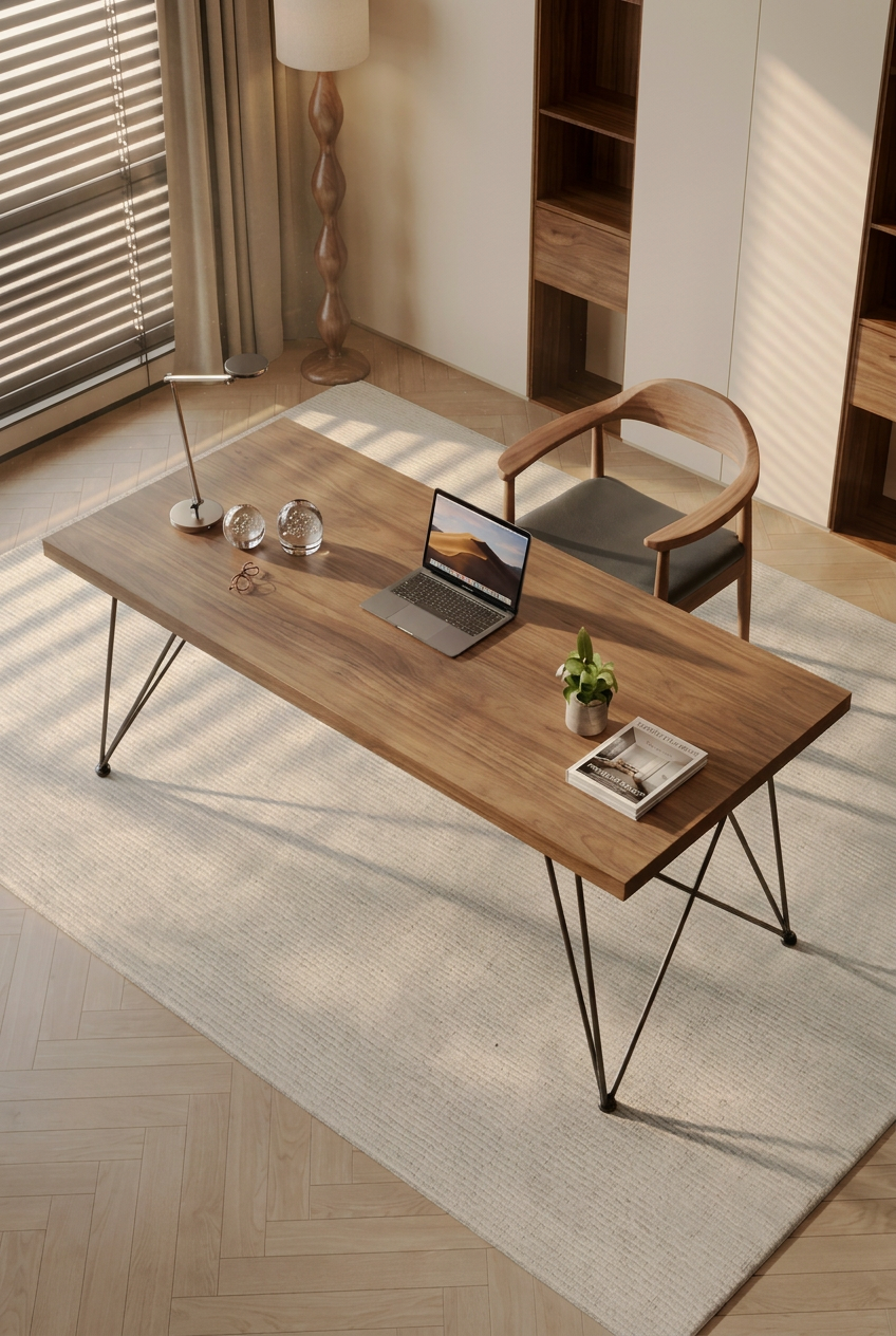 Solid Wood Large Study Desk